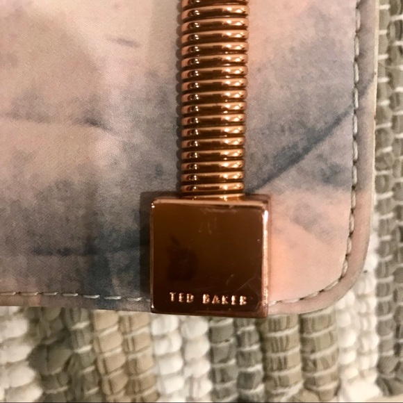 Ted Baker multicolor floral fabric and rose metal clutch. Good used condition. - Picture 6 of 9